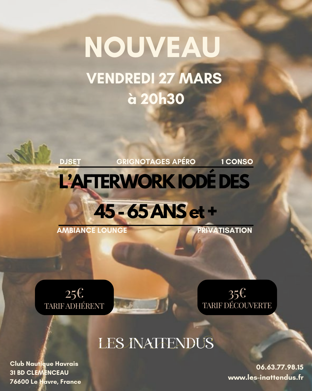 L'AFTERWORK IODÉ DES 45-65 ANS et + AU CNH : SPRING VIBES
